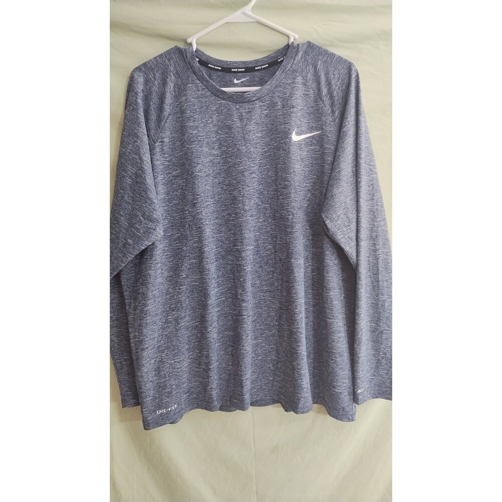 Nike Hydroguard Swim Men's XL Long Sleeve T-Shirt Heather Gray  Dri-Fit  UPF 40+
